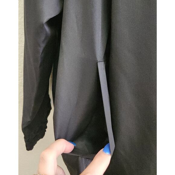 Susan Graver Black Puckered Material Collar Full Zip Lightweight Jacket 3X Plus - Picture 2 of 7